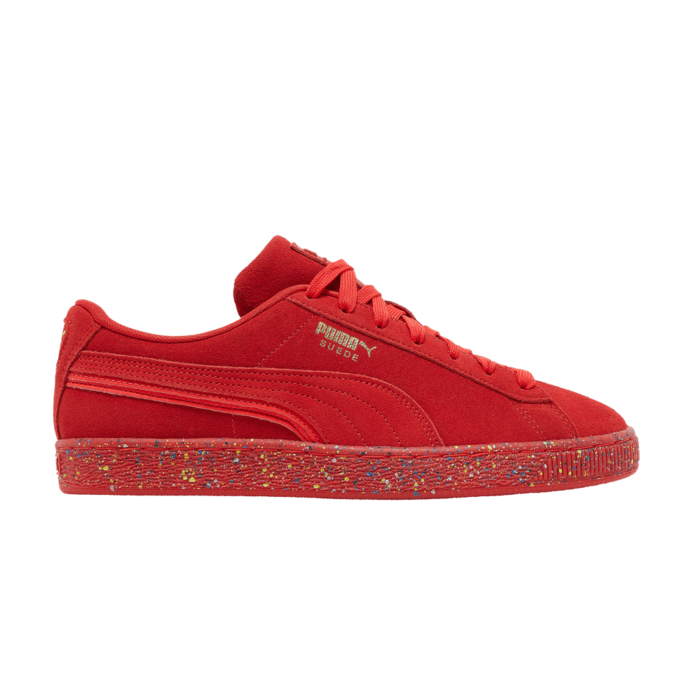 Buy Suede Triplex Mono 'Red Paint Splatter' - 386852 02
