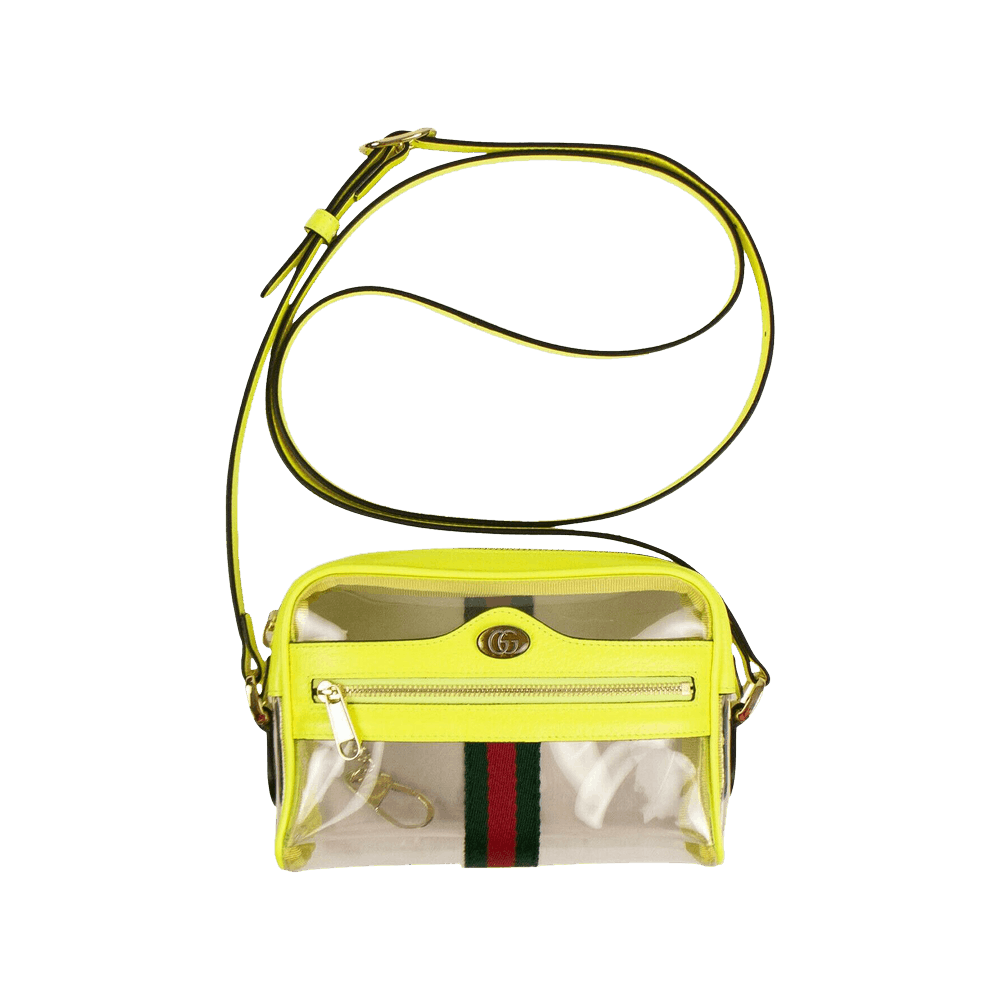 Gucci Vintage Clear Transparent Neon Clutch Bag SET