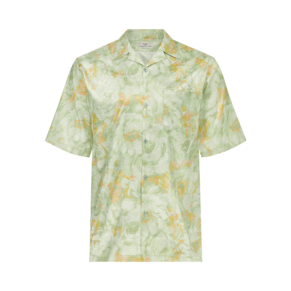 Martine Rose Mens Oversized Hawaiian Shirt 'Green Floral