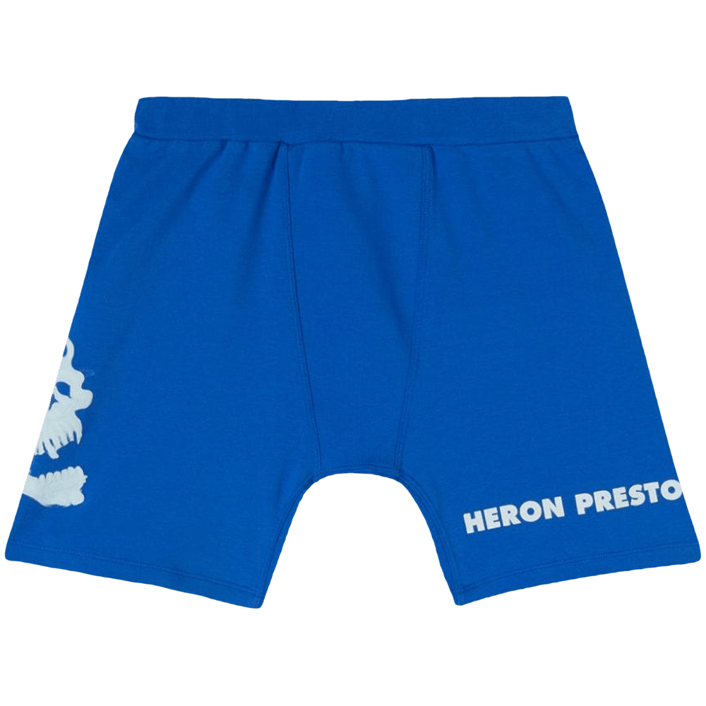 Buy Heron Preston Flaming Skull Cycling Shorts 'Blue/White