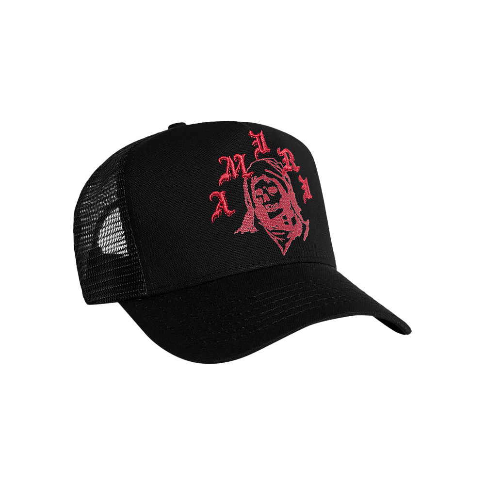 Buy Amiri Reaper Trucker Hat 'Black/Red' - AW22MAH012 009 BLAC | GOAT