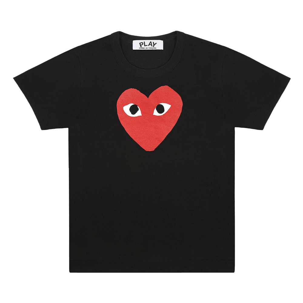 Comme des Garcons Play Red Heart T Shirt Black