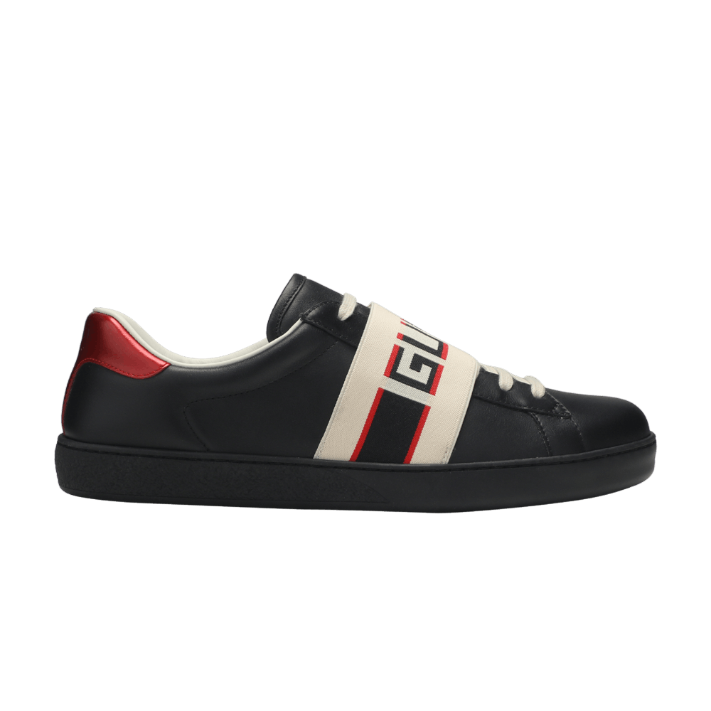 Men's Gucci Ace sneaker with Web in black leather