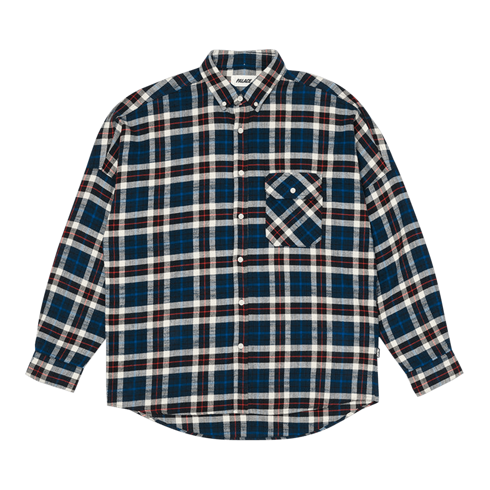 トップス palace OMBRE FLANNEL SHIRT NAVY Work Shirt Flannel Ombre Plaid navy – BONCOURA Official