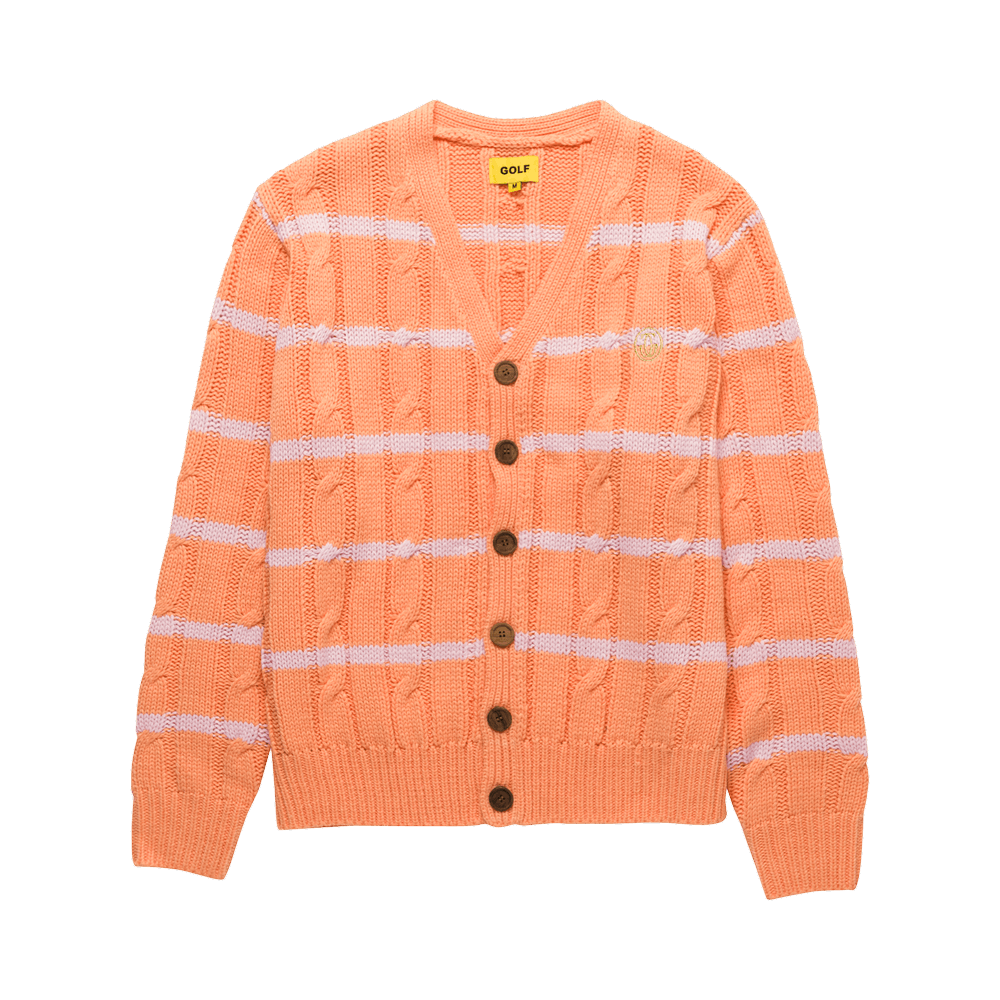 Buy GOLF WANG Grand Logo Striped Cardigan 'Orange/Pink