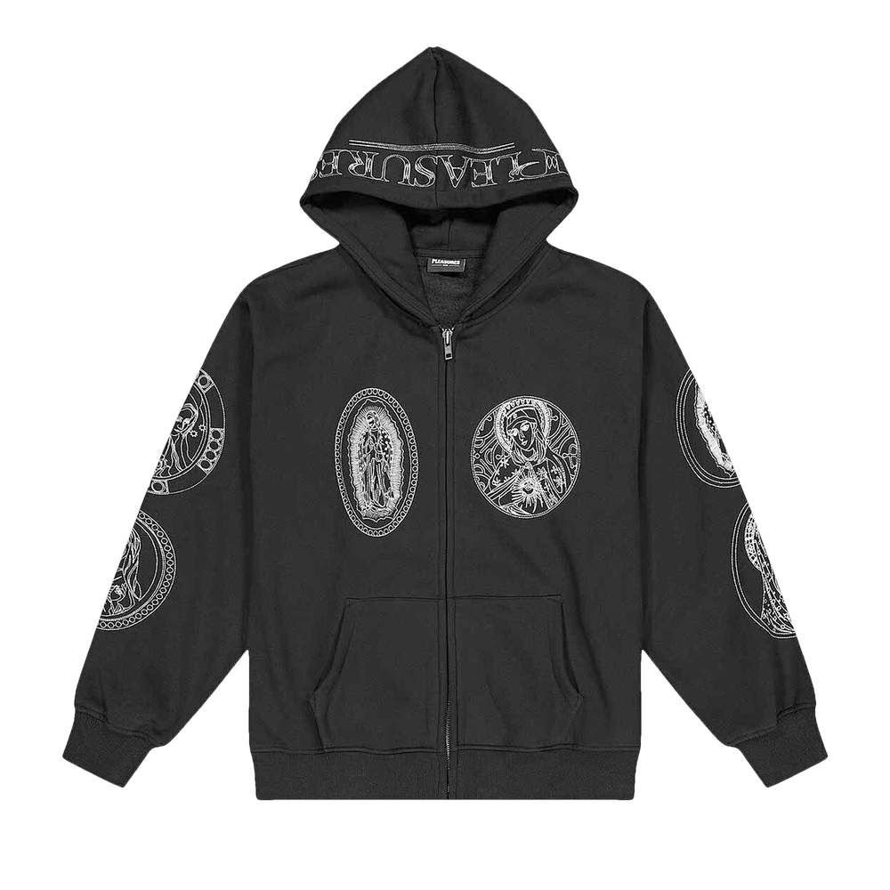 Buy Pleasures Virgin Zip Hoodie 'Black' - P22SP034 BLAC | GOAT
