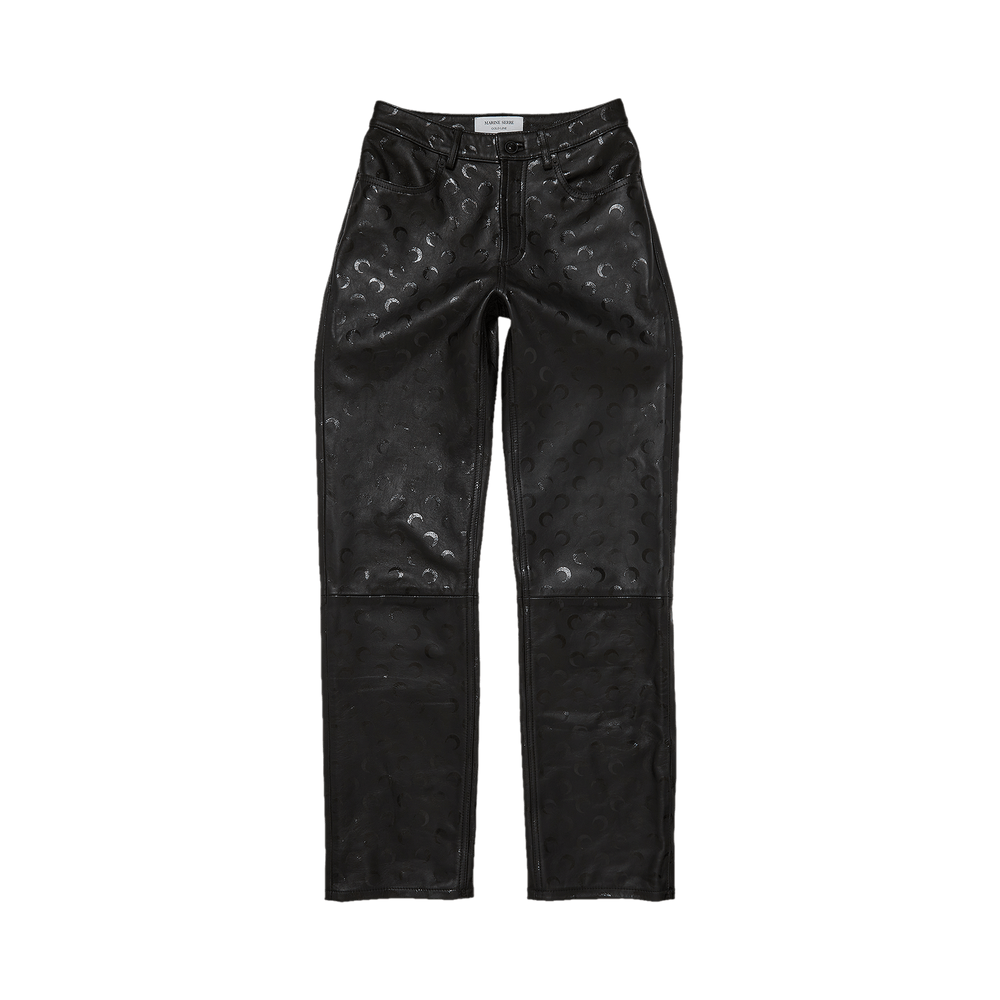 人気【MARINE SERRE】ムーン 月 ロゴ モアレ カーゴ パンツ 黒 Marine Serre - MOIRE CARGO PANTS | HBX - Globally Curated
