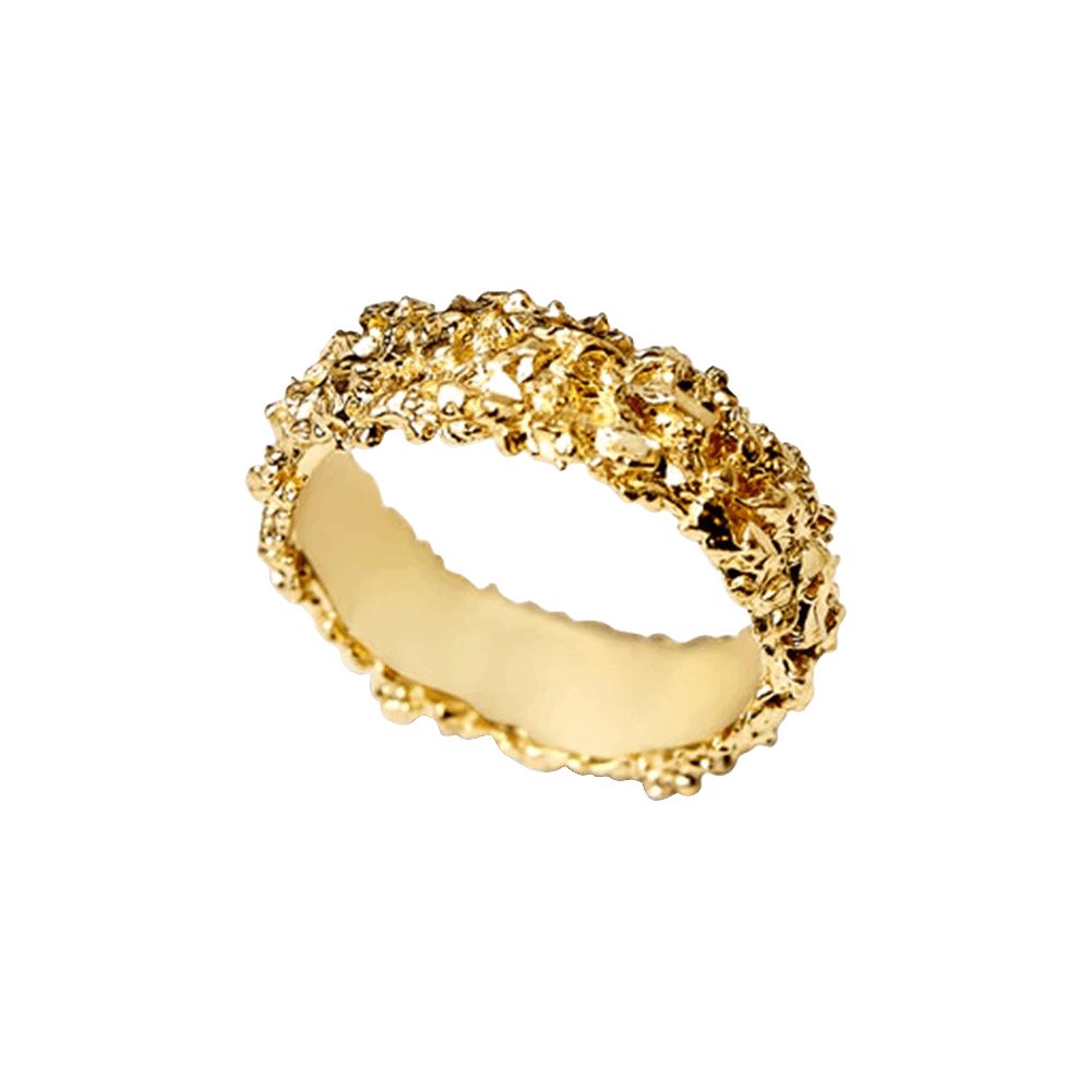 Veneda Carter VC007 Thin Pebbled Ring 'Gold Vermeil' | GOAT