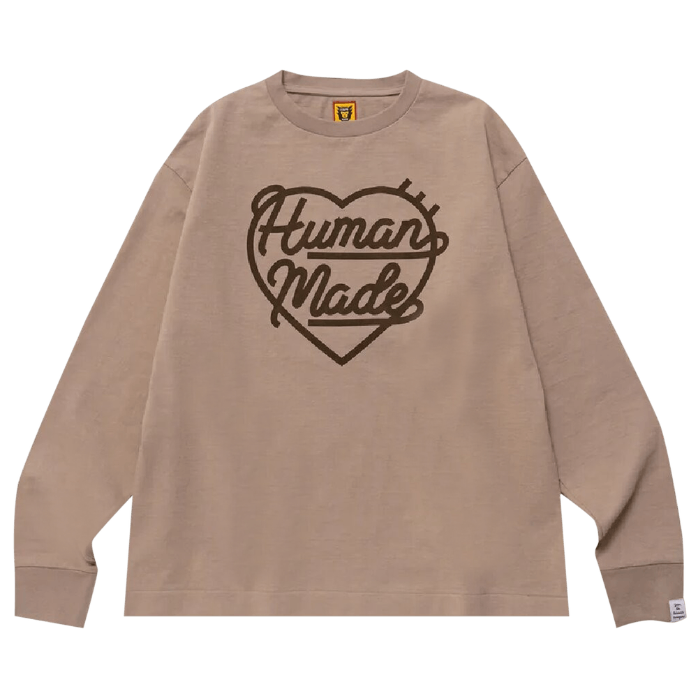Buy Human Made Heart Long-Sleeve T-Shirt 'Beige' - HM24CS008 BEIG