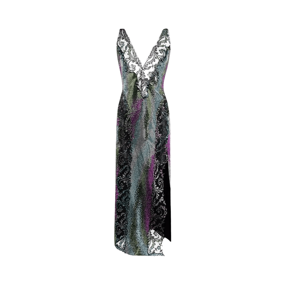attitudes by renee regular como jersey tank midi dress Attitudes by Renee Regular Reversible Como Jersey Maxi Dress Forest Shadows / L