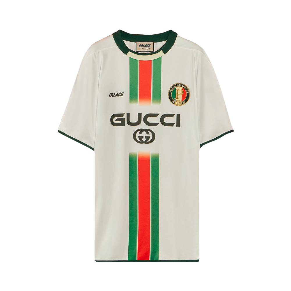 Buy Gucci x PALACE PRINTED ALLOVER GG FOOTBALL TECHNICAL JERSEY T SHIRTS  720341 XJE17 Printed Allover GG Short Sleeve T-shirt S Blue from Japan -  Buy authentic Plus exclusive items from Japan