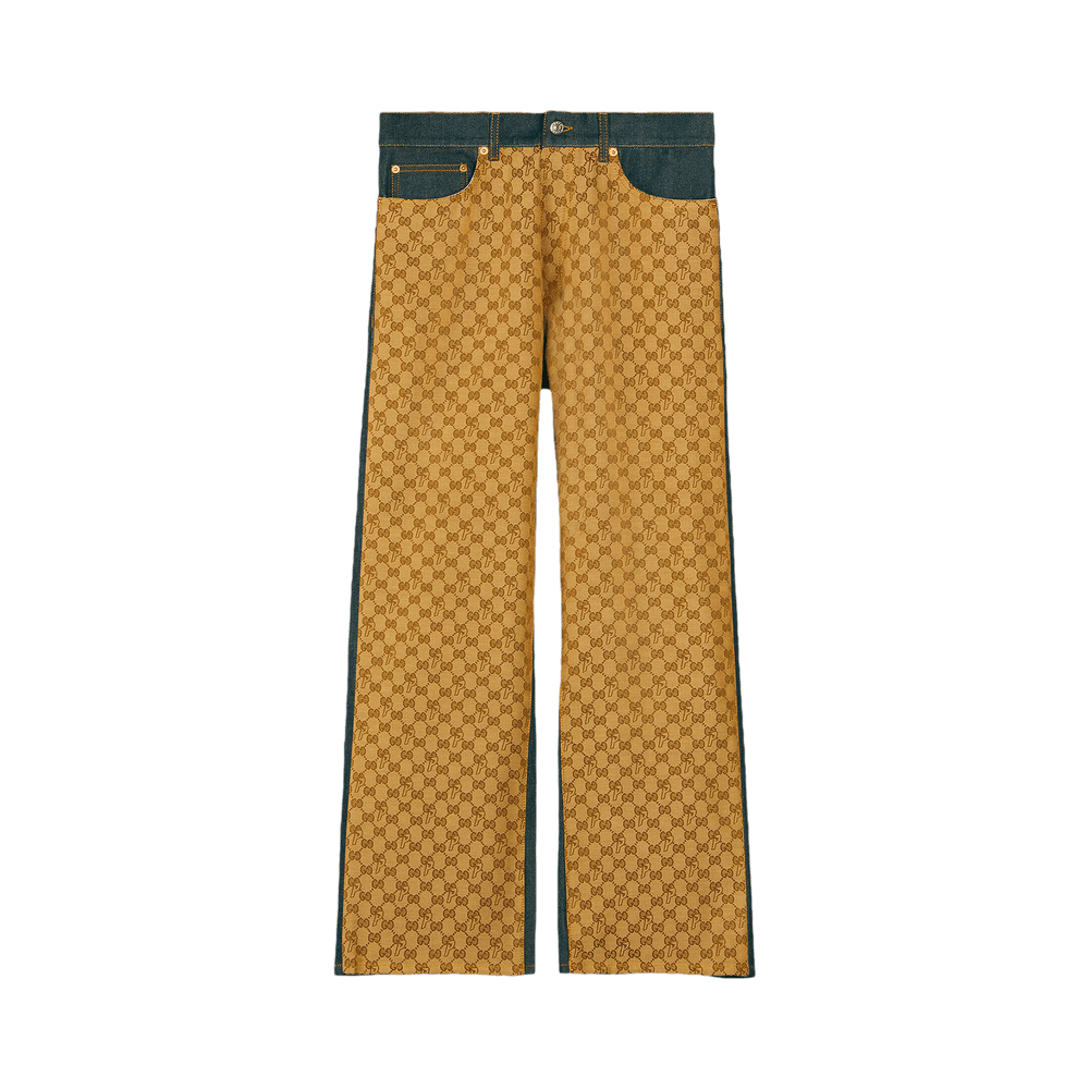 GUCCI グッチ ×PALACE パレス GG 総柄 切り替え デニムパンツ ジーンズ インディゴ 723927 XDCAP Buy Gucci x Palace GG-P Pattern Baggy Jeans 'Dark Blue' - 723927