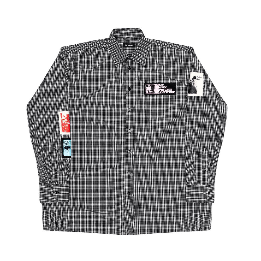 raf simons   バンド シャツ MUSINSA公式 | RAF SIMONS Logo Patch Shirt - Black