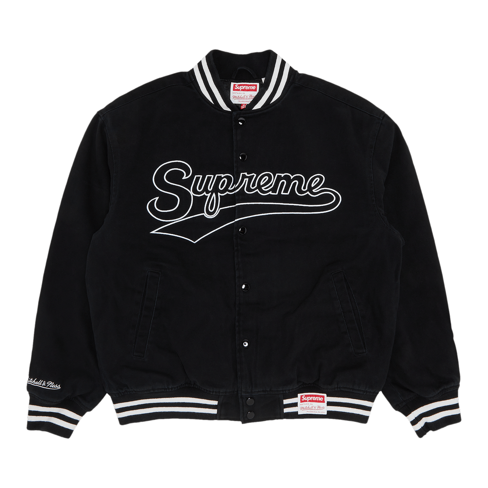 Buy Supreme x Mitchell & Ness Doughboy Twill Varsity Jacket 'Black' -  FW22J56 BLACK | GOAT