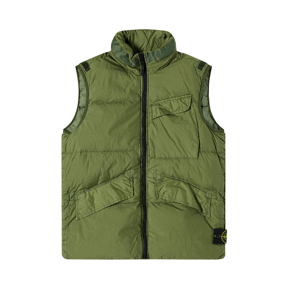 Buy Stone Island Down Vest 'Olive' - 7715G0123 V0058 | GOAT