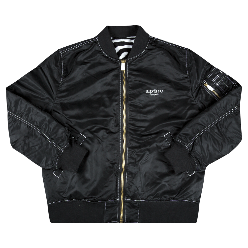 Supreme Contrast Stitch Reversible MA-1 Jacket 'Black' | GOAT