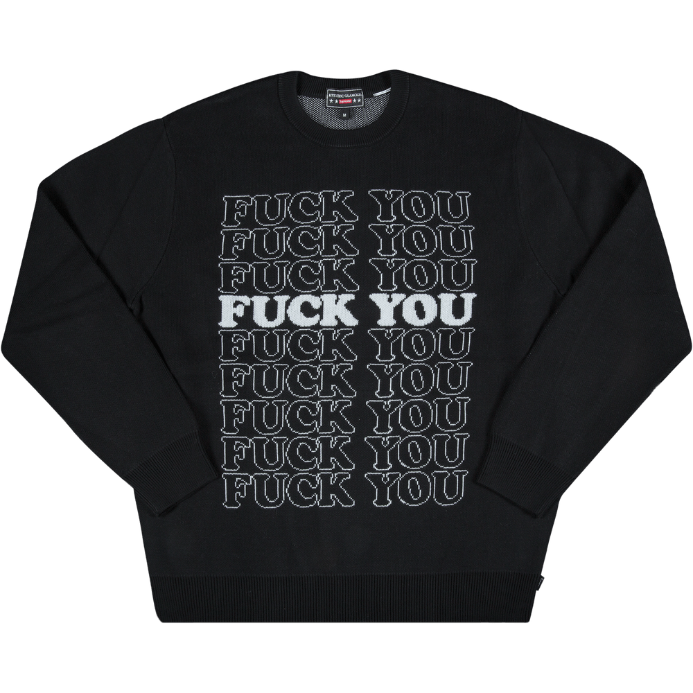 Supreme x Hysteric Glamour Fuck You Sweater 'Black' | GOAT