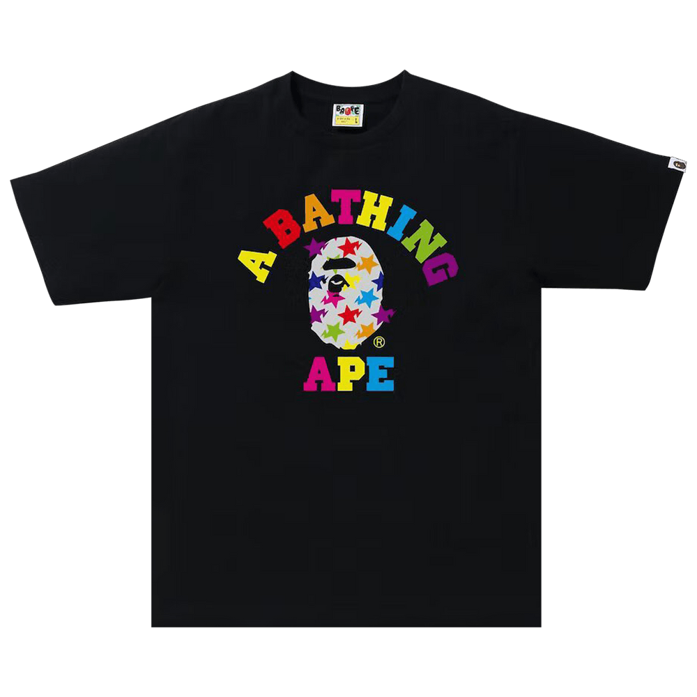 Buy BAPE Sta Pattern College Tee 'Black' - 0039