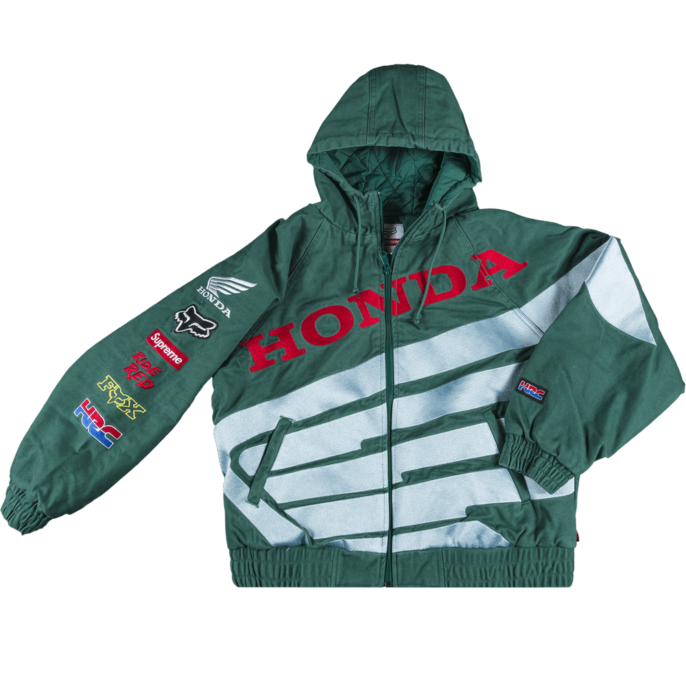 Supreme x Honda Fox Racing Puffy Zip Up Jacket 'Green'