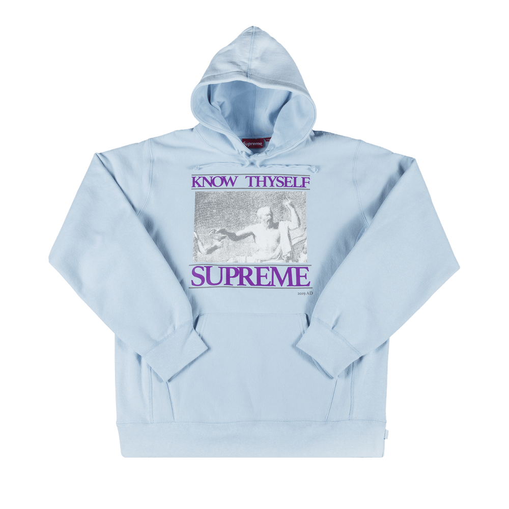 Buy Supreme Know Thyself Hooded Sweatshirt 'Light Blue' - SS19SW85