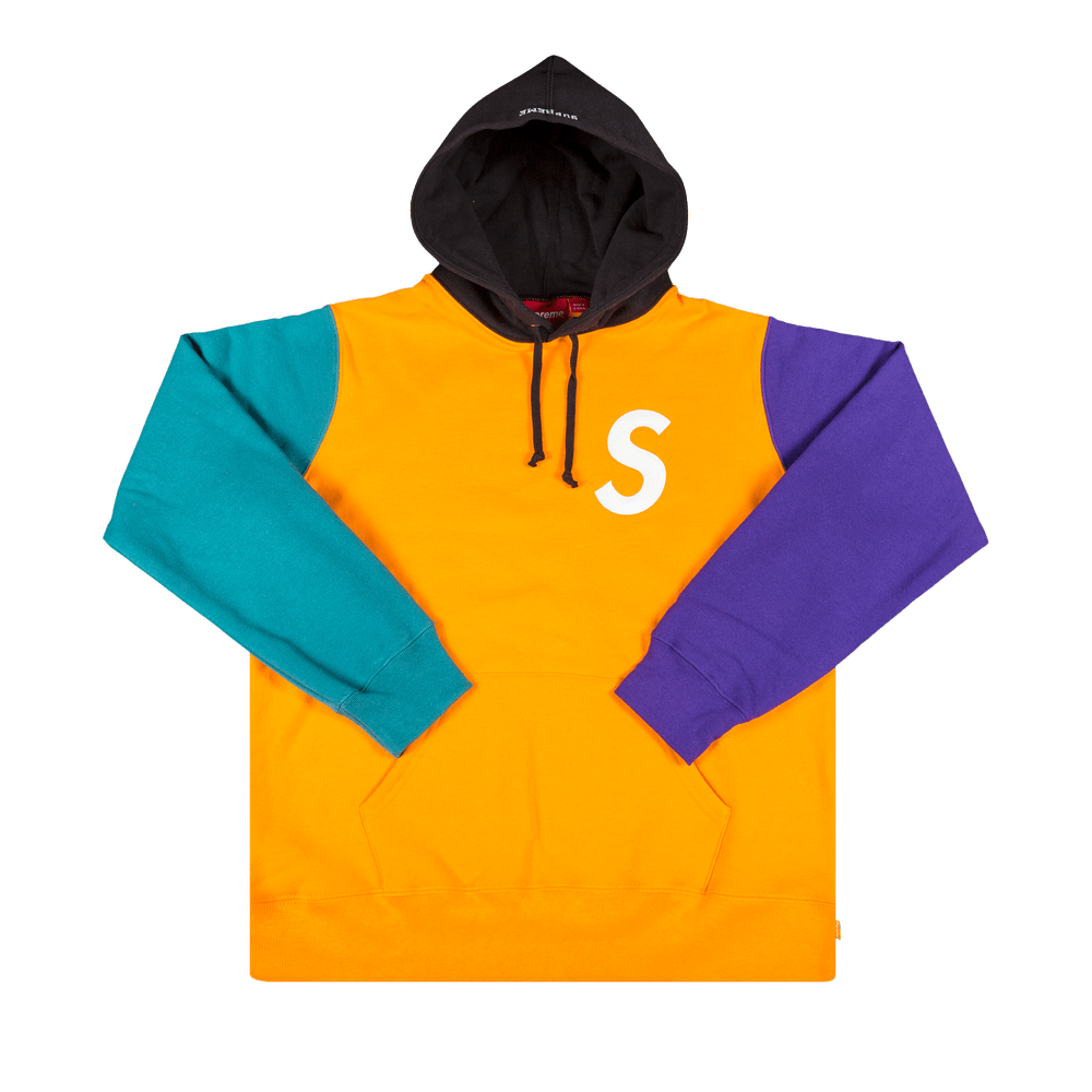 Buy Supreme S Logo Colorblocked Hooded Sweatshirt 'Orange