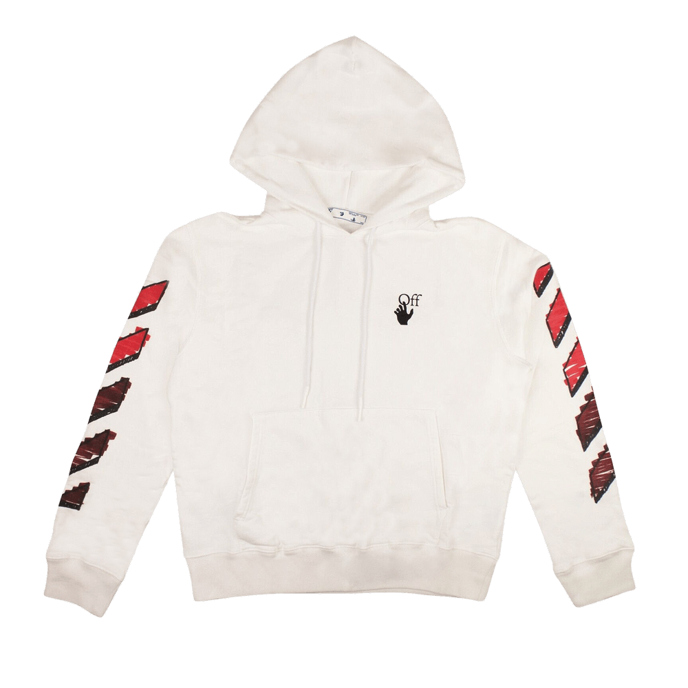 Buy Off-White Marker Slim Hoodie 'White/Red