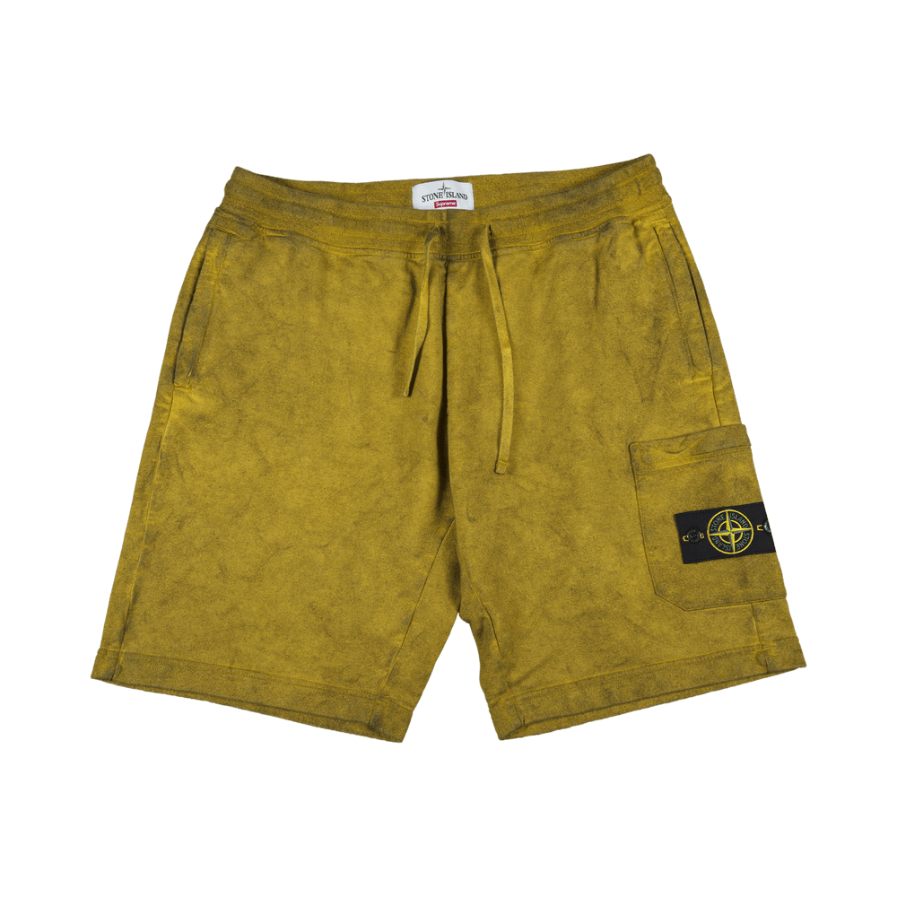 Buy Supreme x Stone Island Sweatshort 'Olive' - SS19SW7 OLIVE | GOAT