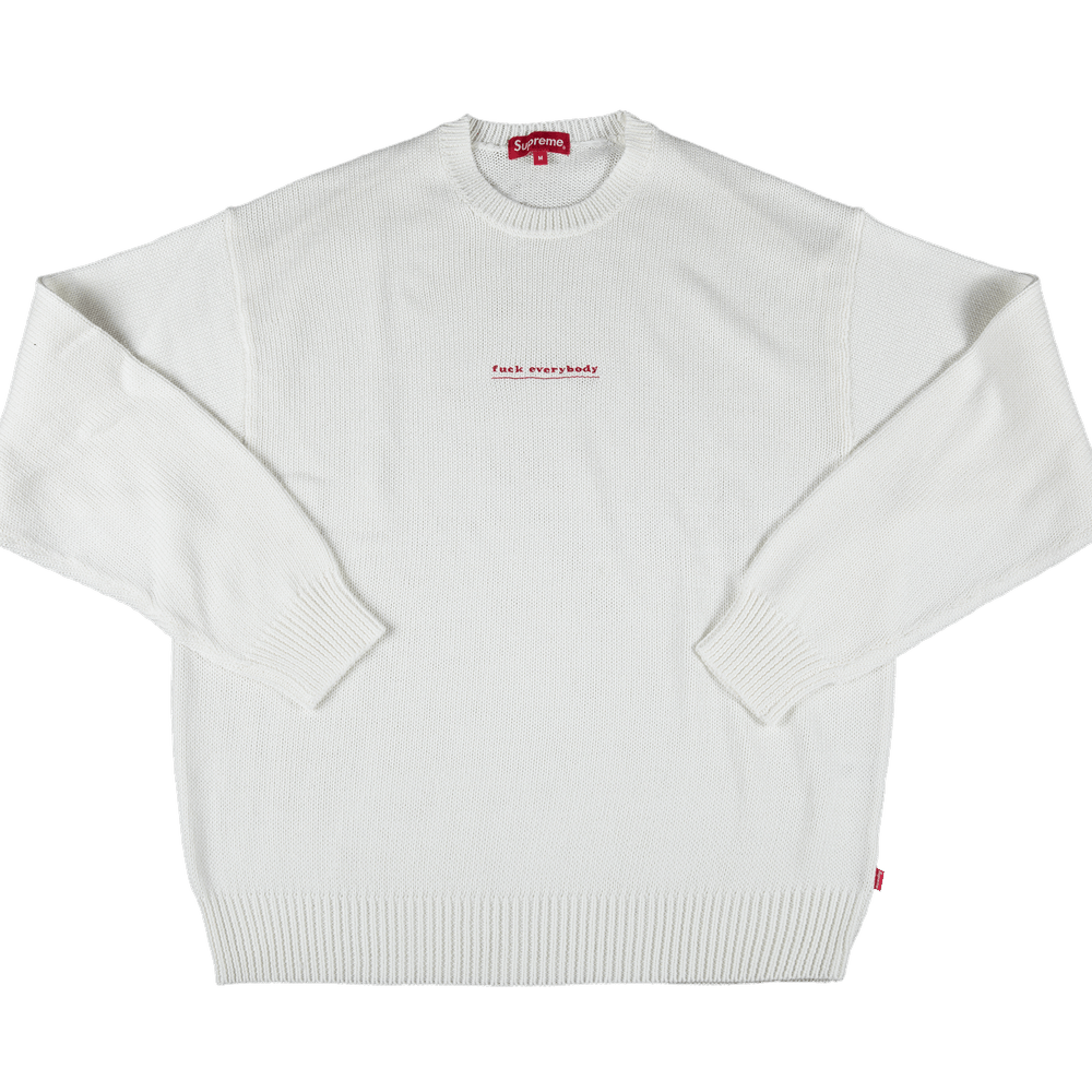 Buy Supreme Fuck Everybody Sweater 'White' - SS19SK11 WHITE | GOAT