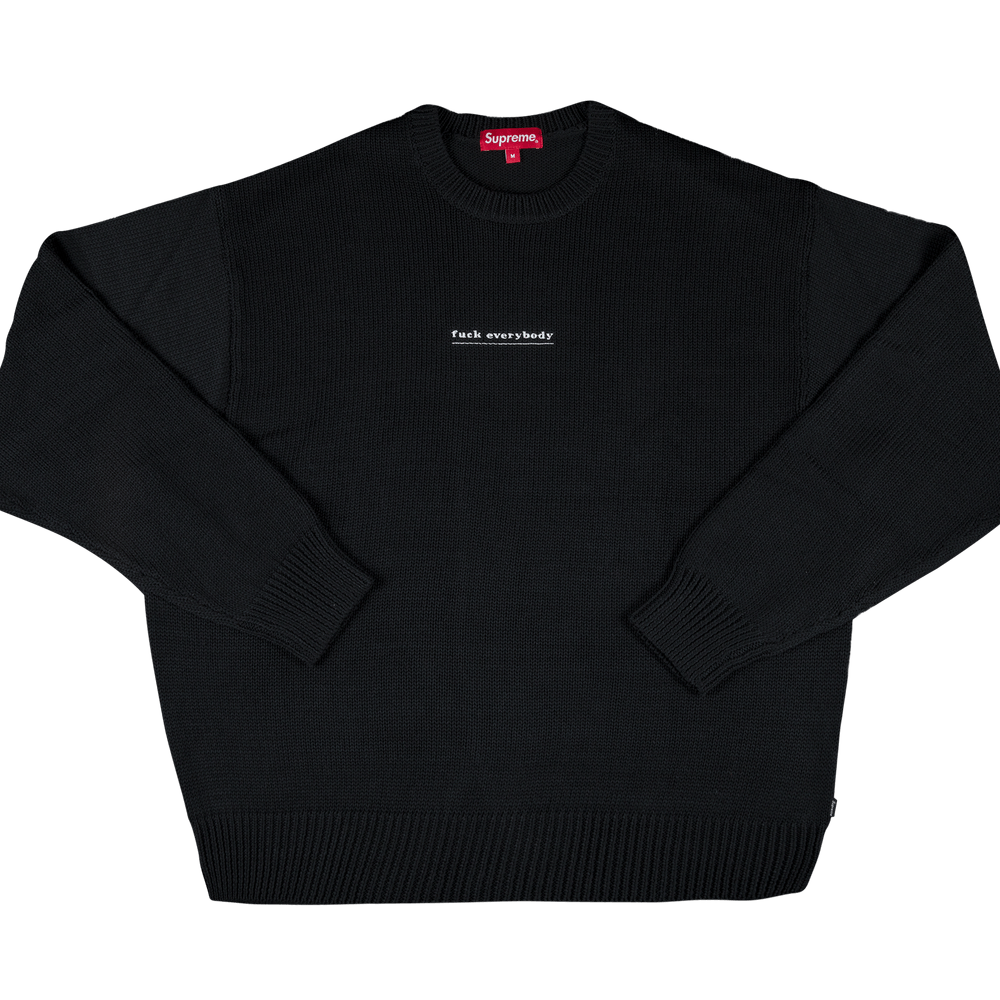 Buy Supreme Fuck Everybody Sweater 'Black' - SS19SK11 BLACK | GOAT