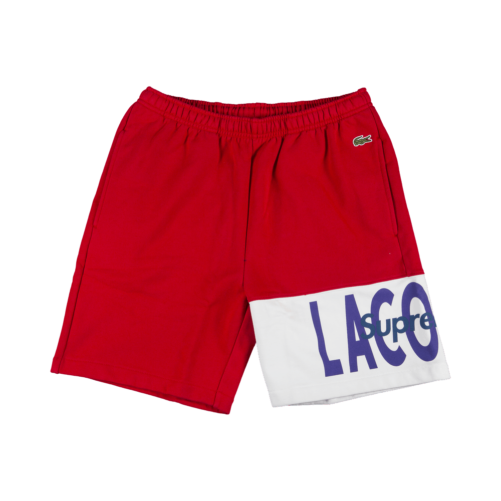 パンツ Supreme LACOSTE Logo Panel Sweat short Buy Supreme x Lacoste Logo Panel Sweatshort 'Red' - FW19SH1