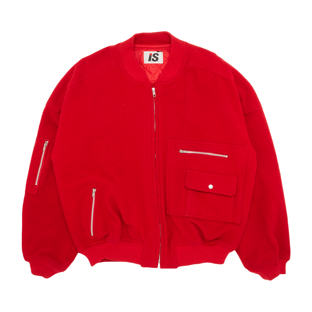 Buy Vintage Issey Miyake Care Label Bomber Jacket In Red