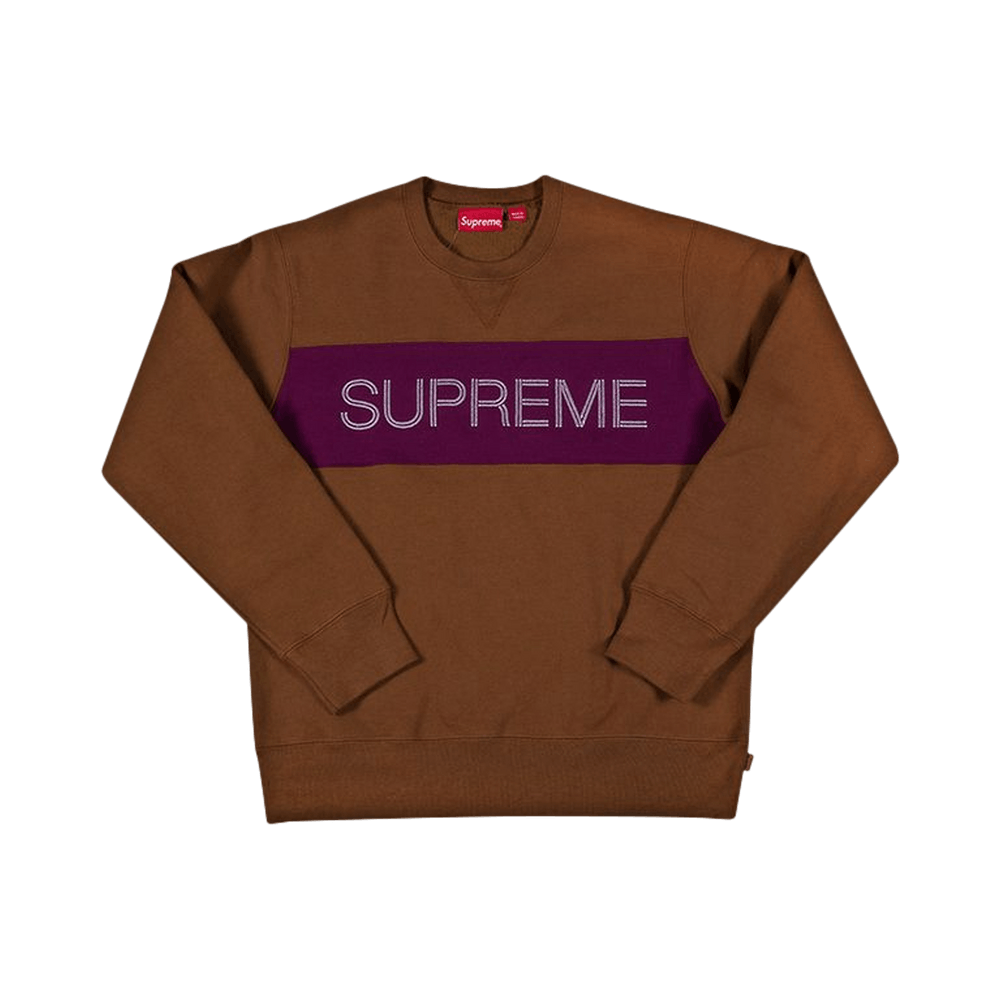 Buy Supreme Zig Zag Stitch Panel Crewneck 