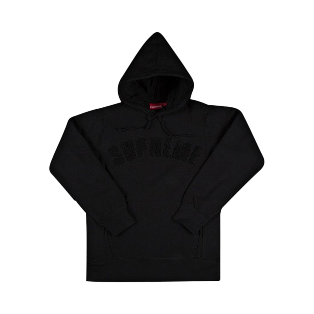 Supreme Chenille Arc Logo Hooded Sweatshirt 'Black'