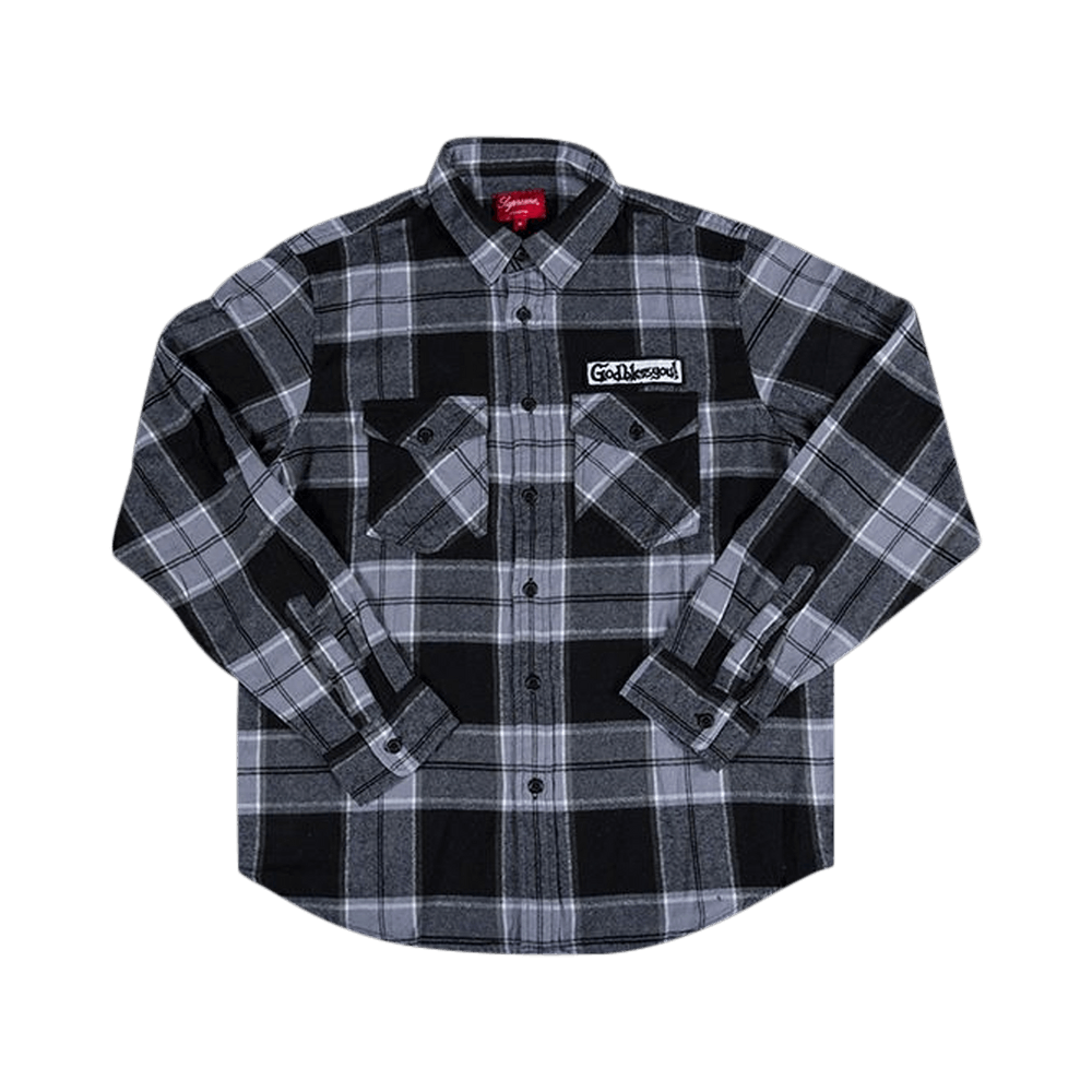 Buy Supreme God Bless Plaid Flannel Shirt 'Black' - FW17S25 BLACK