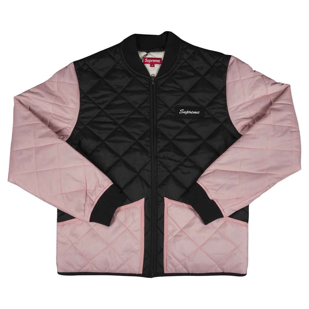 Supreme color blocked quilted jacket discount