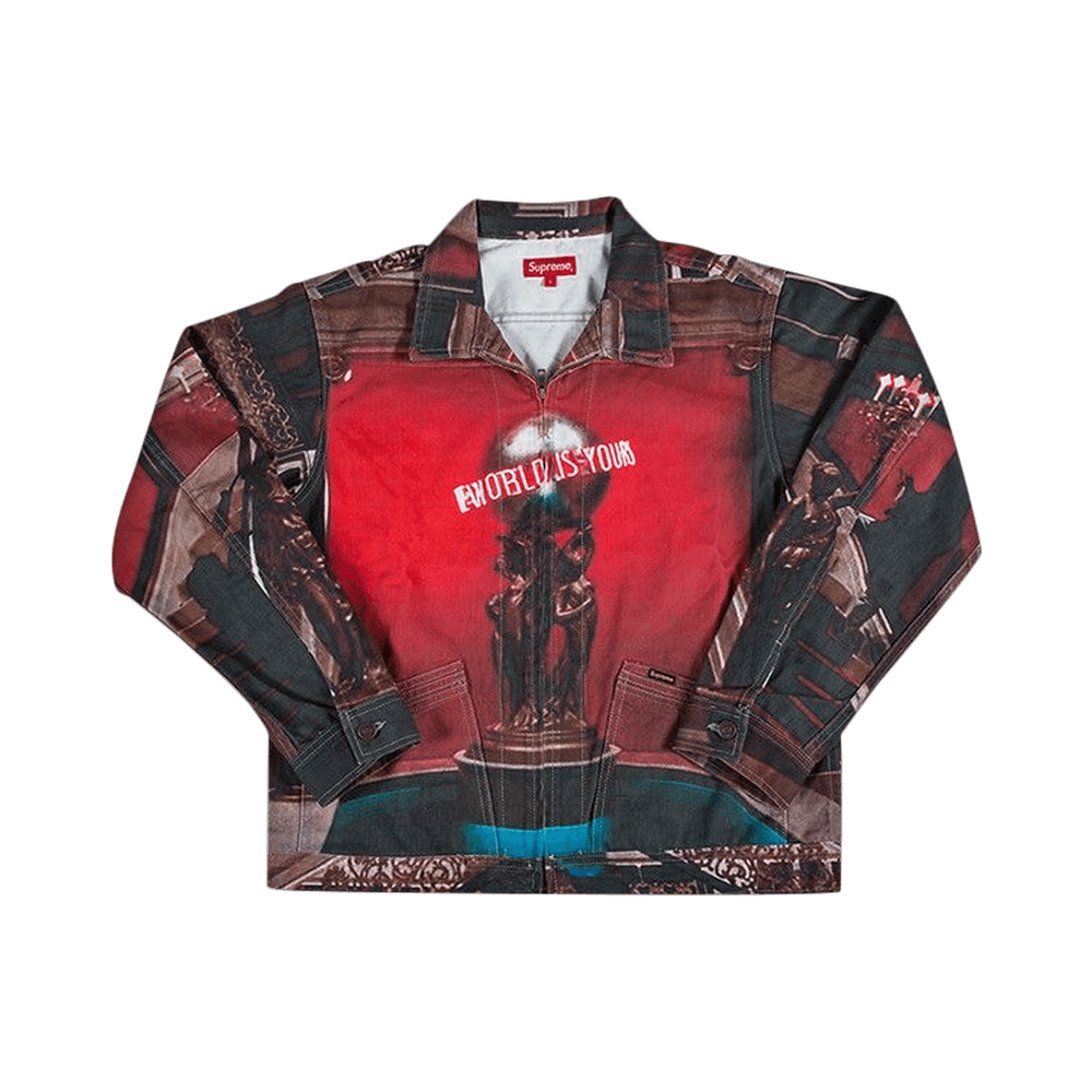 Supreme FW17 x Scarface the world is yours denim Jacket 'Red Black' -  SUP-SS18-680