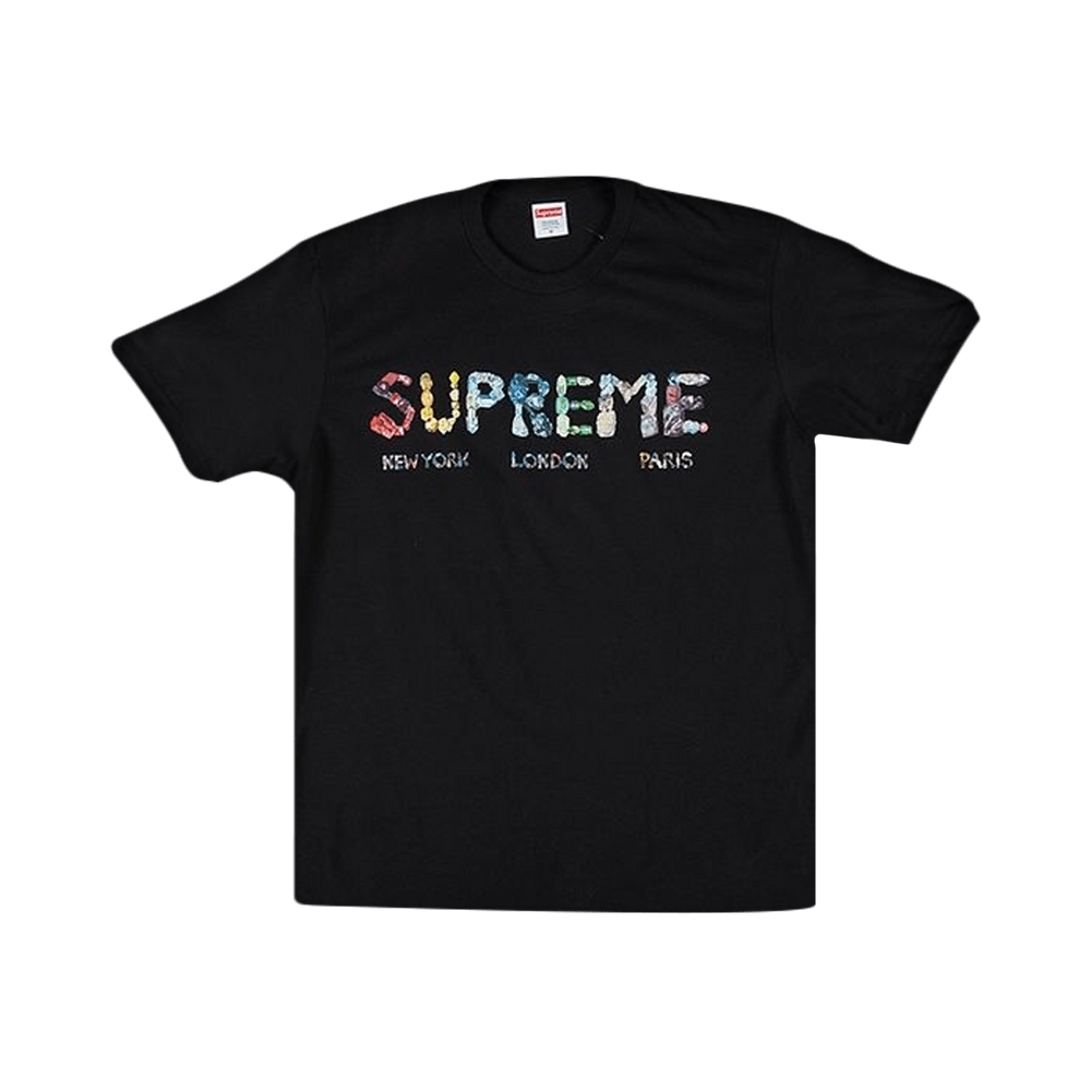 トップス SUPREME Paris Tee Black sized Supreme】Paris Printed Logo T-Shirt☆Black☆24SS☆