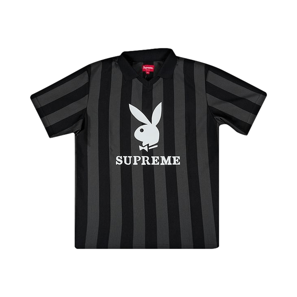 Buy Supreme x Playboy Soccer Jersey 'Black' - SS18KN71 BLACK | GOAT