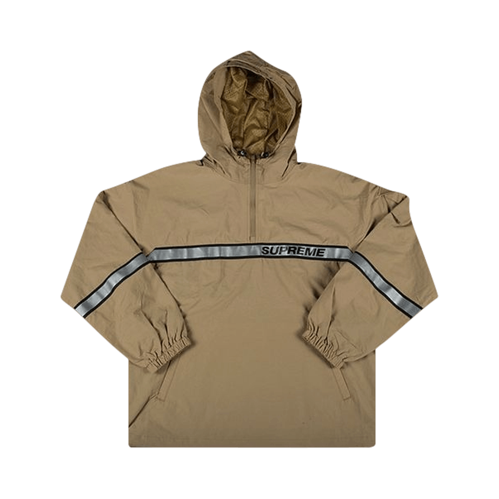 Supreme Reflective Taping Hooded Pullover 'Tan' | GOAT