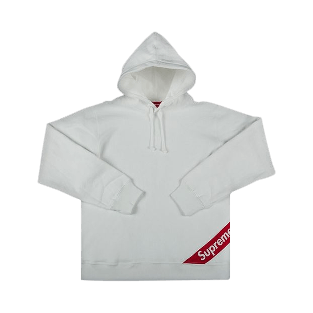 Buy Supreme Corner Label Hooded Sweatshirt 'White' - SS18SW12