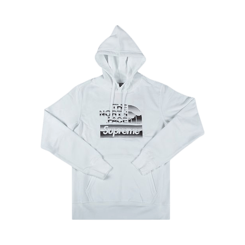 Supreme x The North Face Metallic Logo Hooded Sweatshirt 'White 