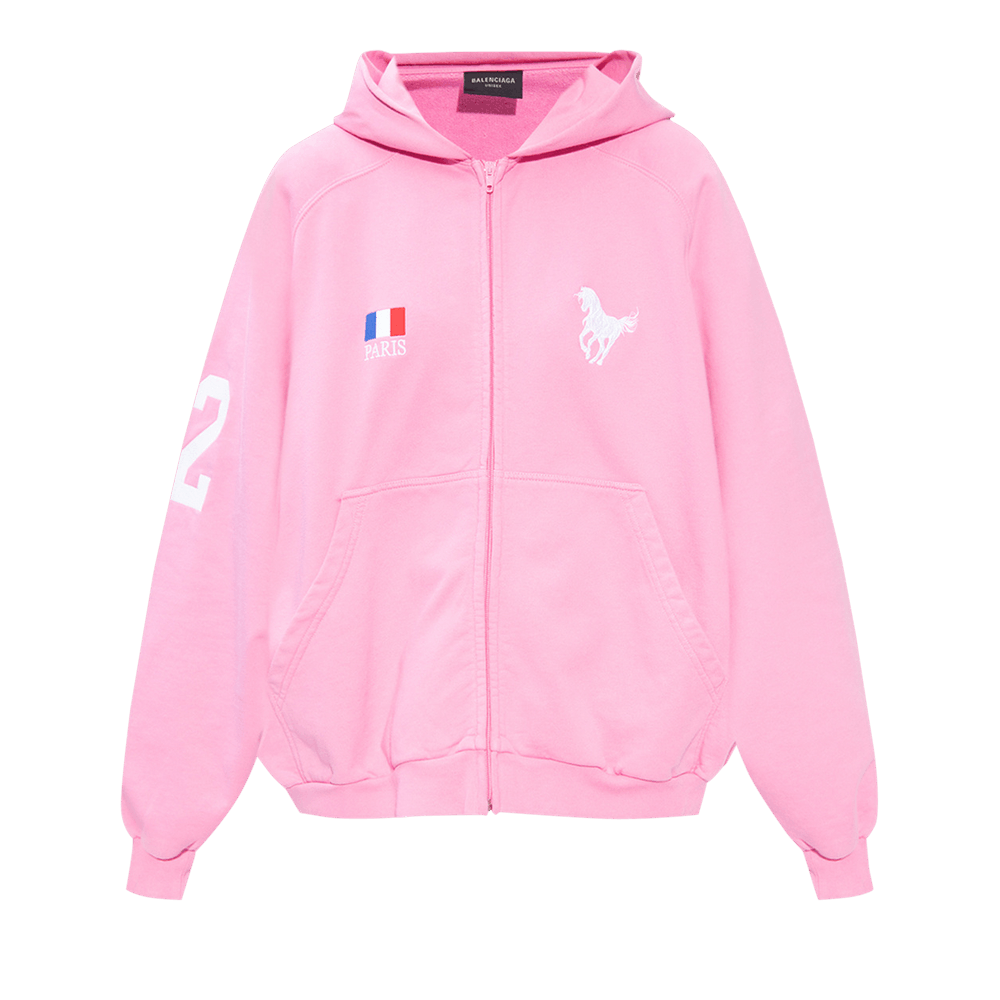 Pink balenciaga hoodie best sale