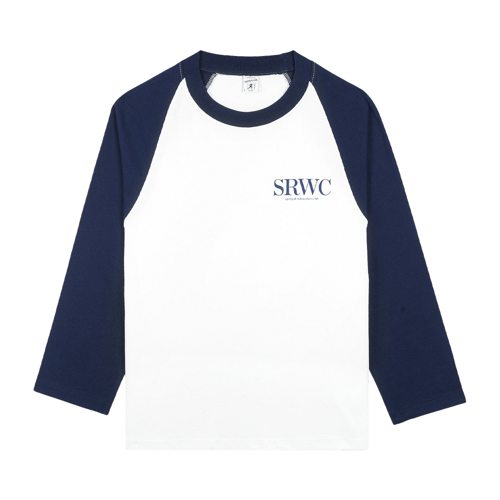 Buy Sporty & Rich Upper East Side Baseball Tee 'White/Navy