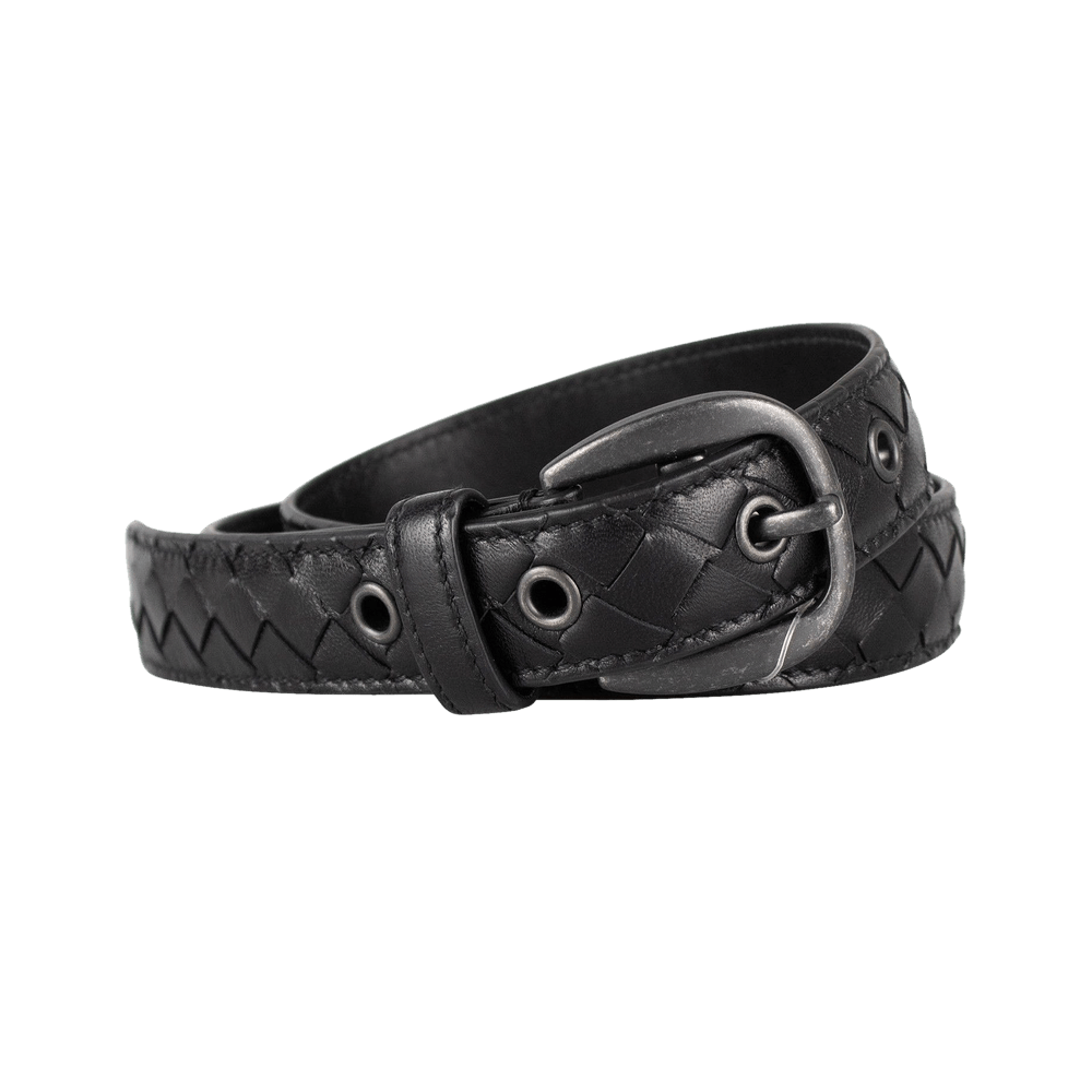 Buy Bottega Veneta Intrecciato Leather Braided Belt 'Black