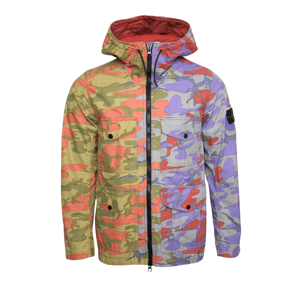 Stone island red outlet camo jacket