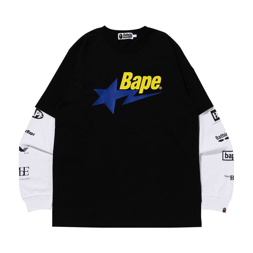 Buy BAPE Sta Layerd Long-Sleeve Tee 'Black' 1I80 111 002 BLACK