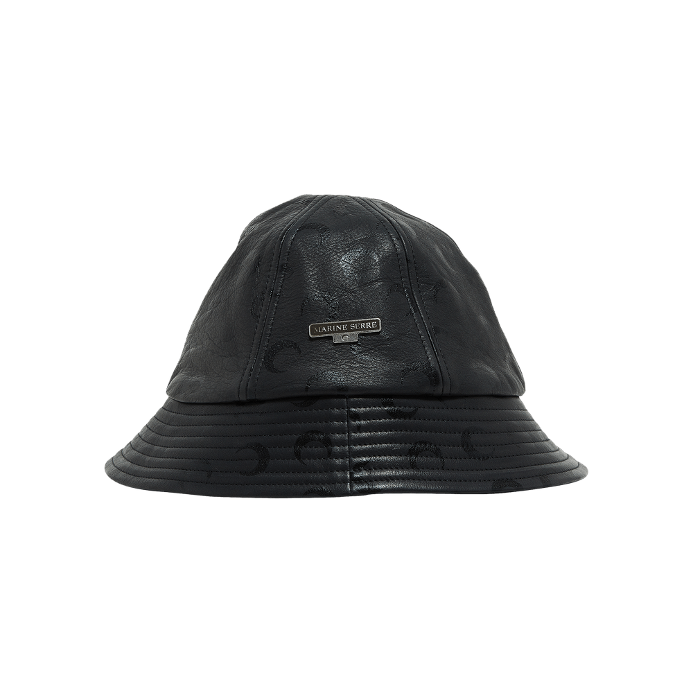 Buy Marine Serre Moon Leather Bell Hat 'Black' - A128FW22XU