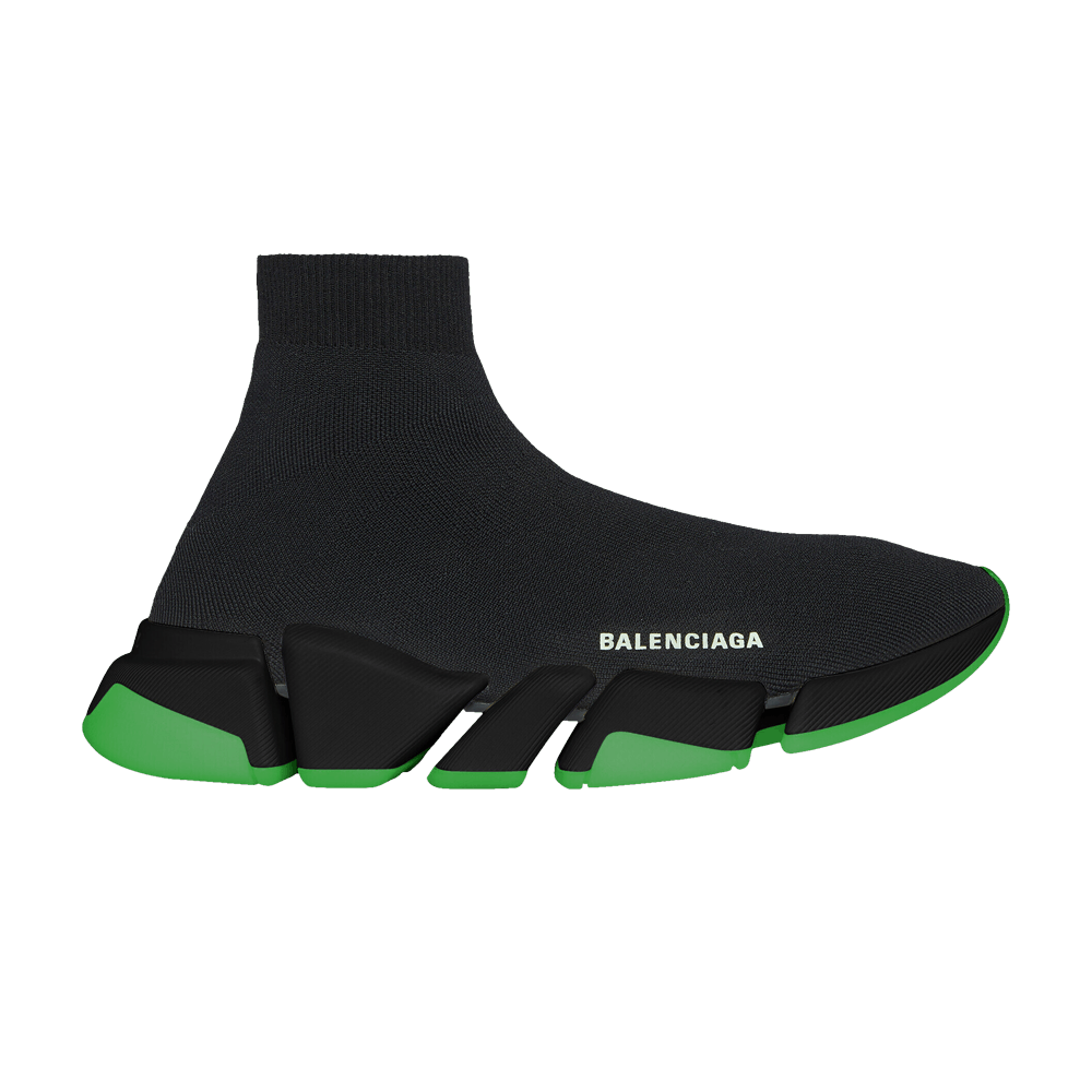 Buy Balenciaga Speed 2.0 Sneaker Clear Sole Black Neon Green 654020 W2DI8 1038 GOAT