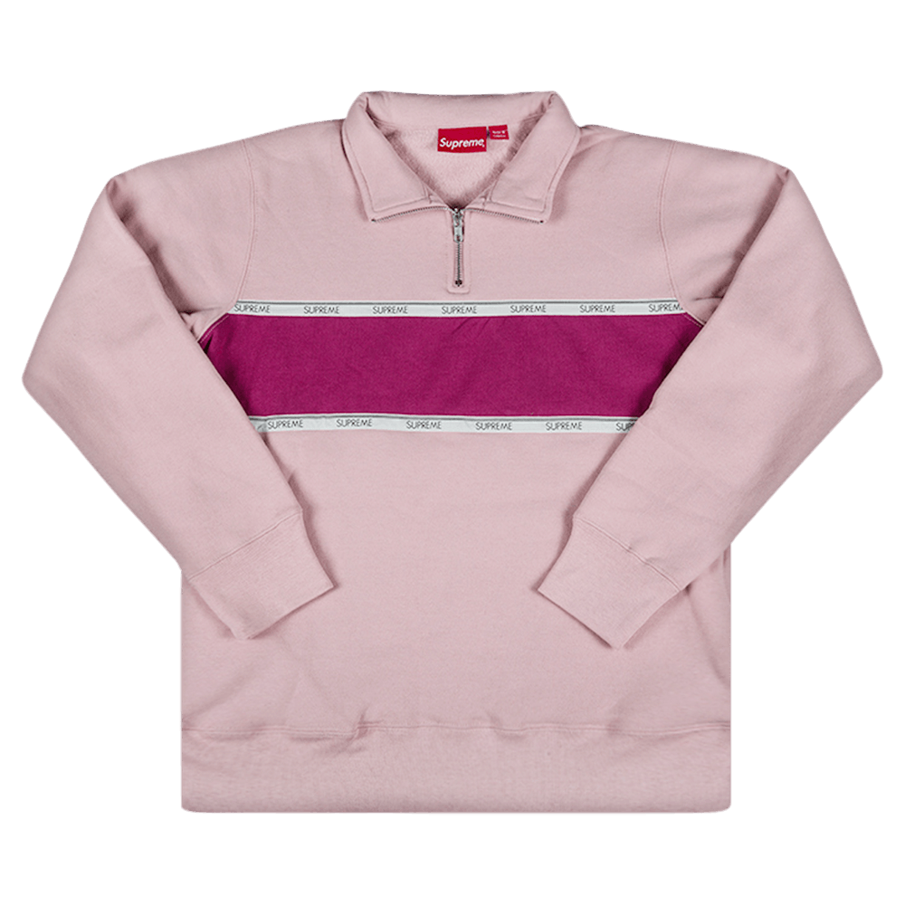 Supreme logo tape stripe half zip sweat online