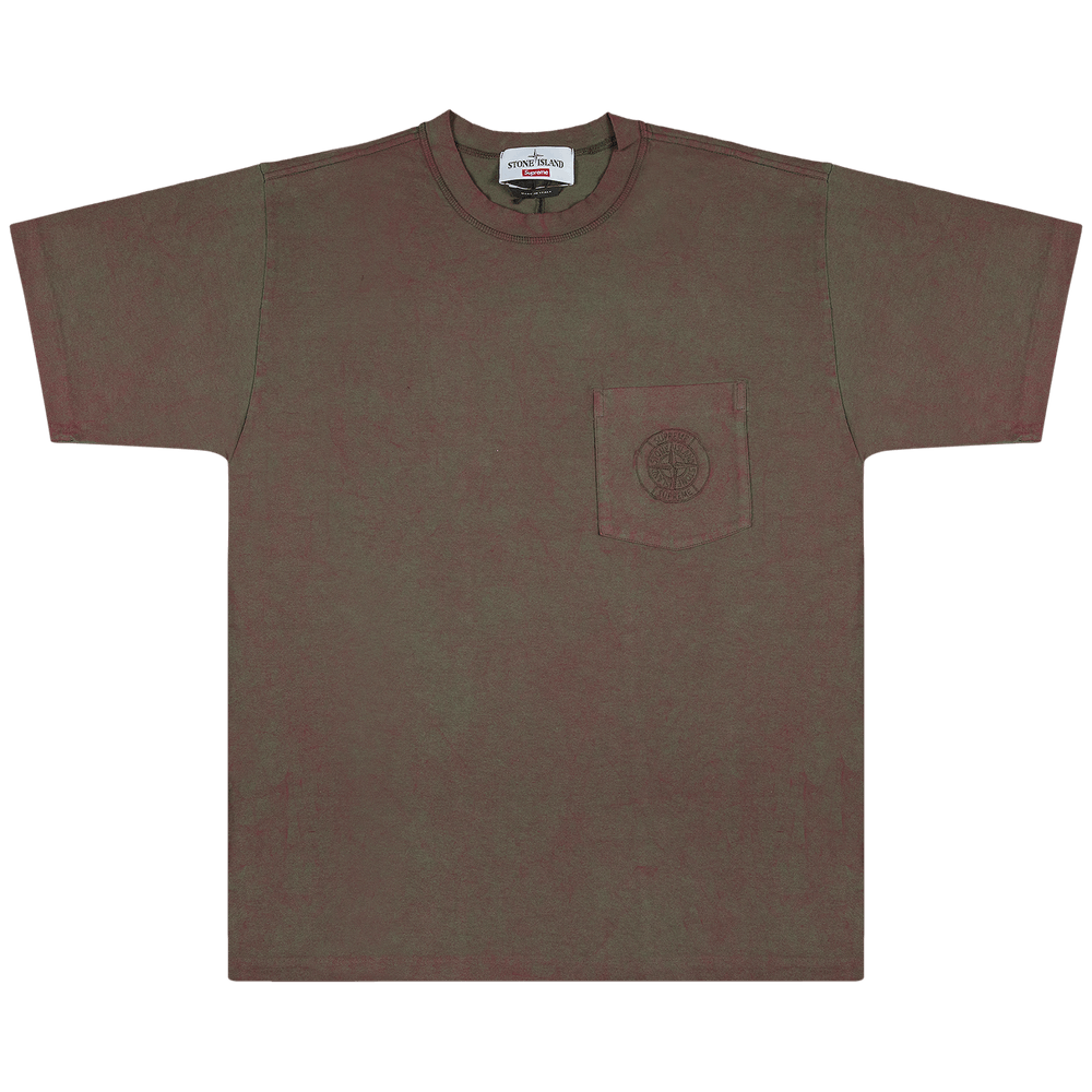 Supreme x Stone Island Pocket T-Shirt 'Red'
